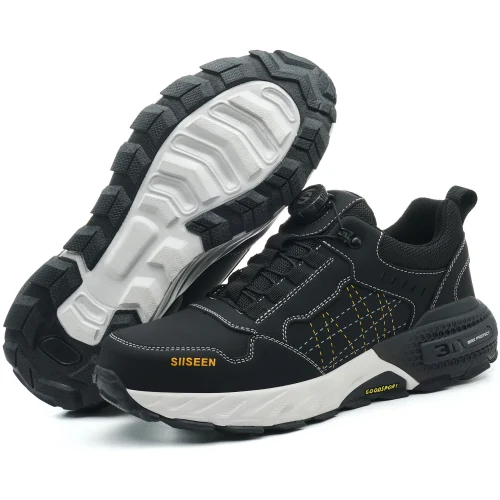 NEW Work Safety Shoes for Men Steel Toe Cap 4.0 KEVLAR Rotating Button Work Sneakers Anti-smash Puncture-Proof Shoes Work Boots